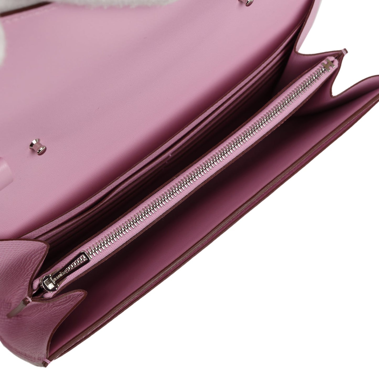 Hermes Constance Wallet To Go Mauve Sylvestre Epsom Palladium Hardware