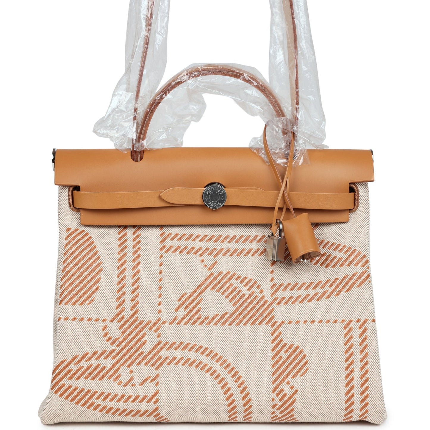 Hermes Herbag Zip PM 31 Brides de Gala Toile H Berline Natural Sable Palladium Hardware