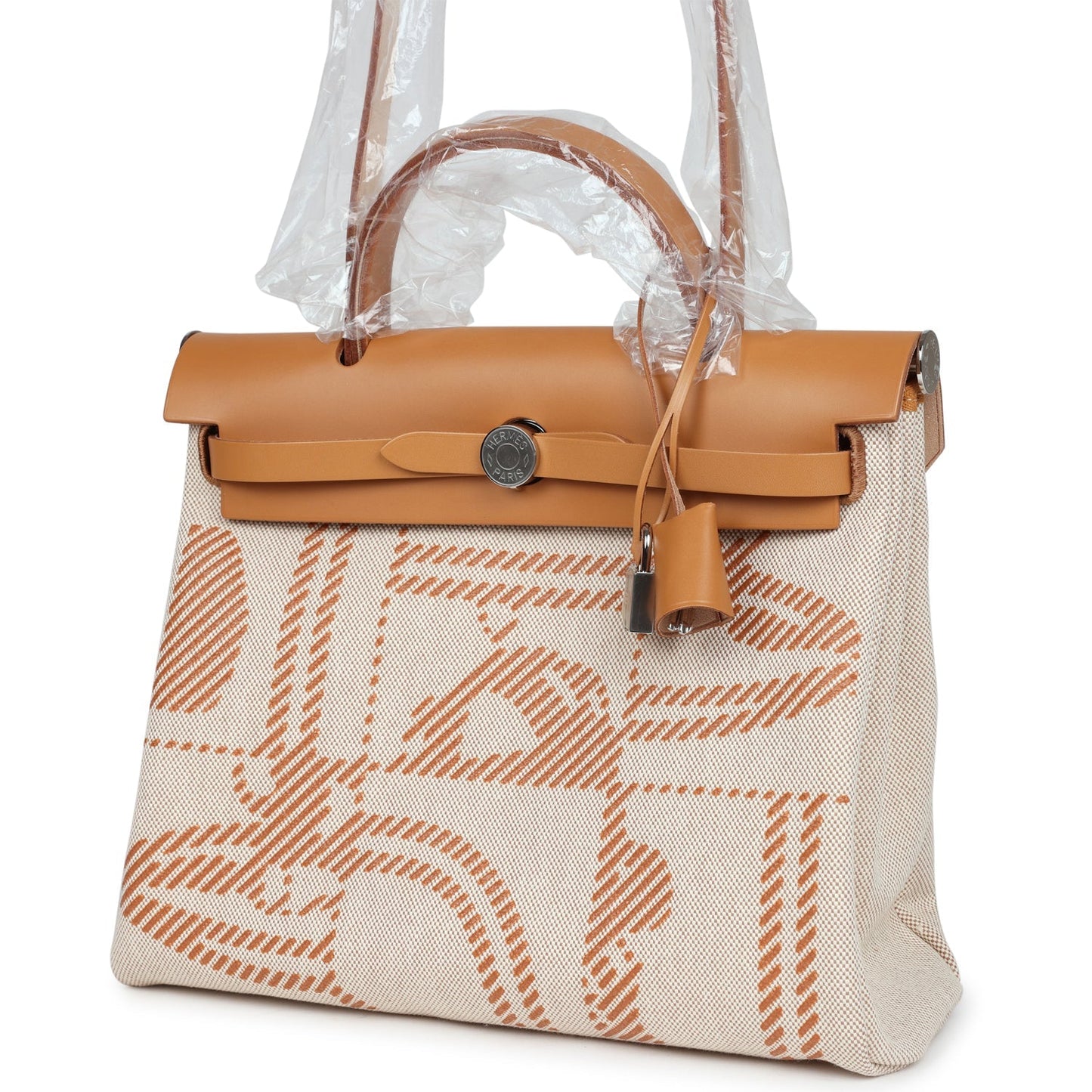 Hermes Herbag Zip PM 31 Brides de Gala Toile H Berline Natural Sable Palladium Hardware