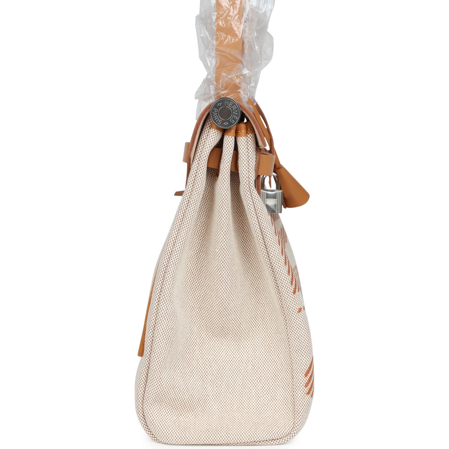 Hermes Herbag Zip PM 31 Brides de Gala Toile H Berline Natural Sable Palladium Hardware