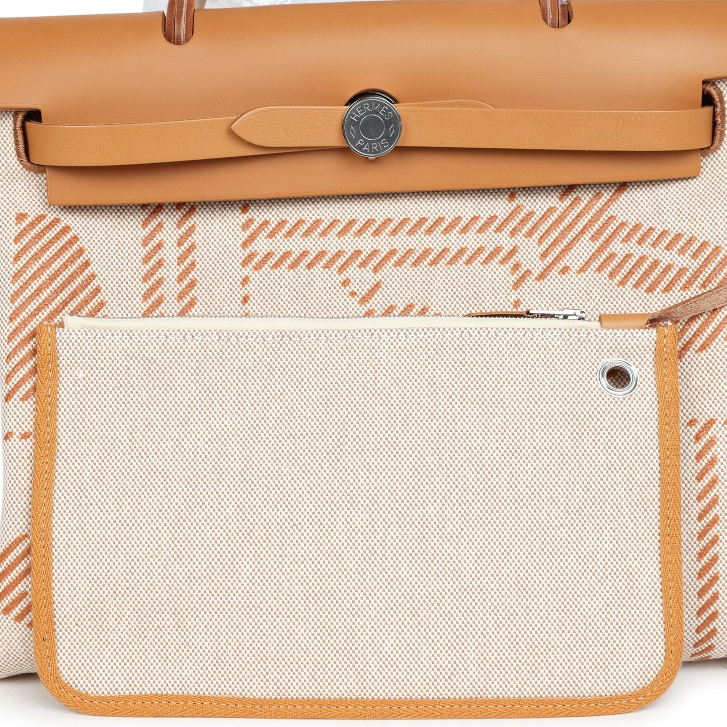 Hermes Herbag Zip PM 31 Brides de Gala Toile H Berline Natural Sable Palladium Hardware