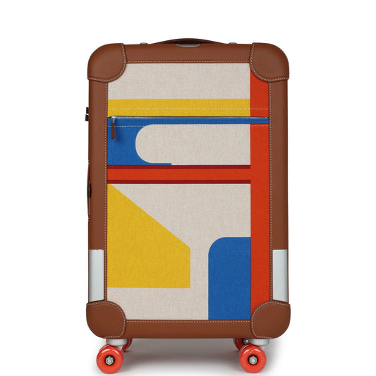 Hermes R.M.S. Cabine 55 Rolling Suitcase Multicolor Canvas