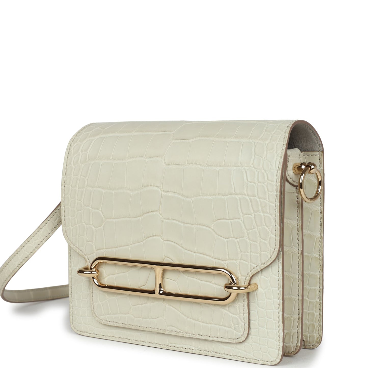 Hermes Mini Sac Roulis Beton Matte Alligator Permabrass Hardware