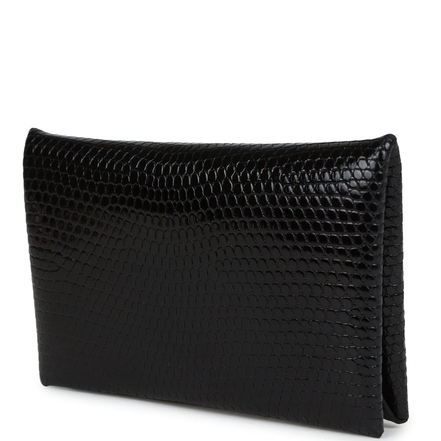 Hermes Calvi Cardholder Black Shiny Varanus Niloticus Lizard Palladium Hardware