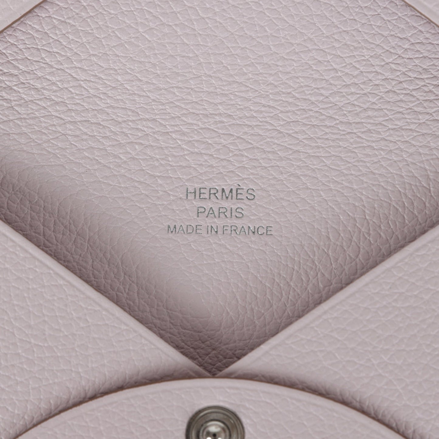 Hermes Calvi Card Holder Mauve Pale Evercolor Palladium Hardware