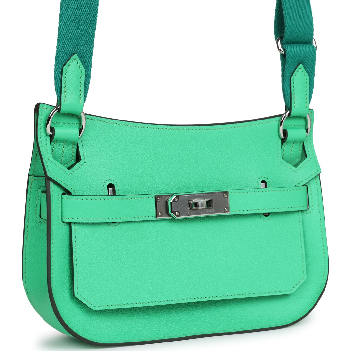 Hermes Mini Jypsiere Vert Comic Evercolor Palladium Hardware