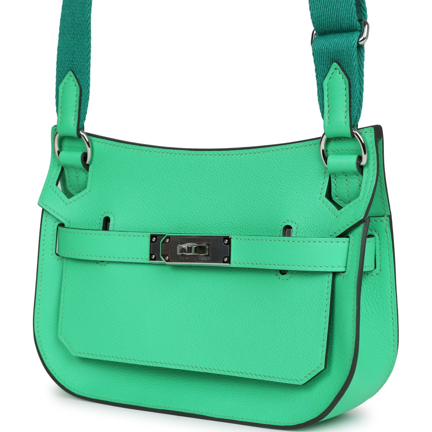 Hermes Mini Jypsiere Vert Comic Evercolor Palladium Hardware