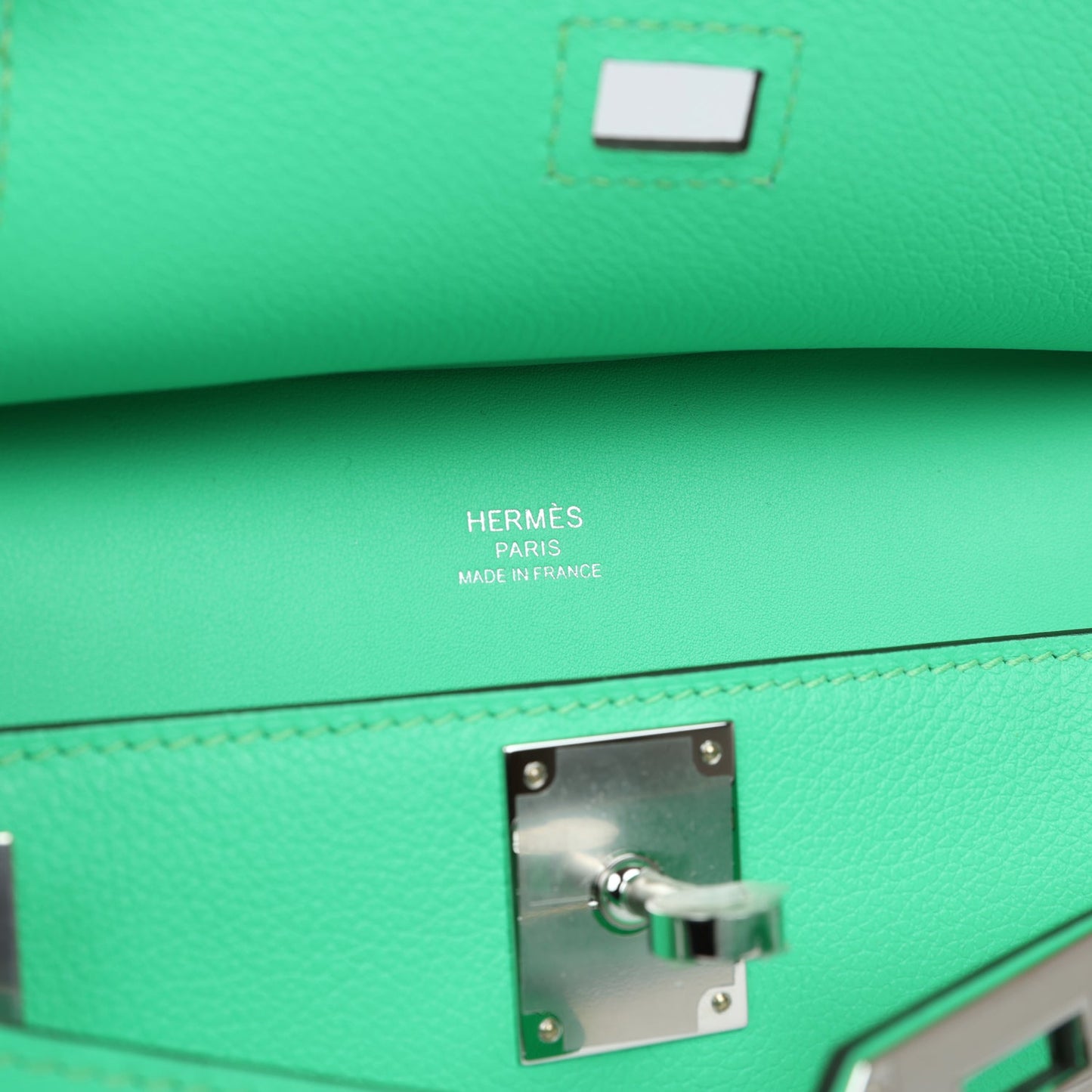 Hermes Mini Jypsiere Vert Comic Evercolor Palladium Hardware