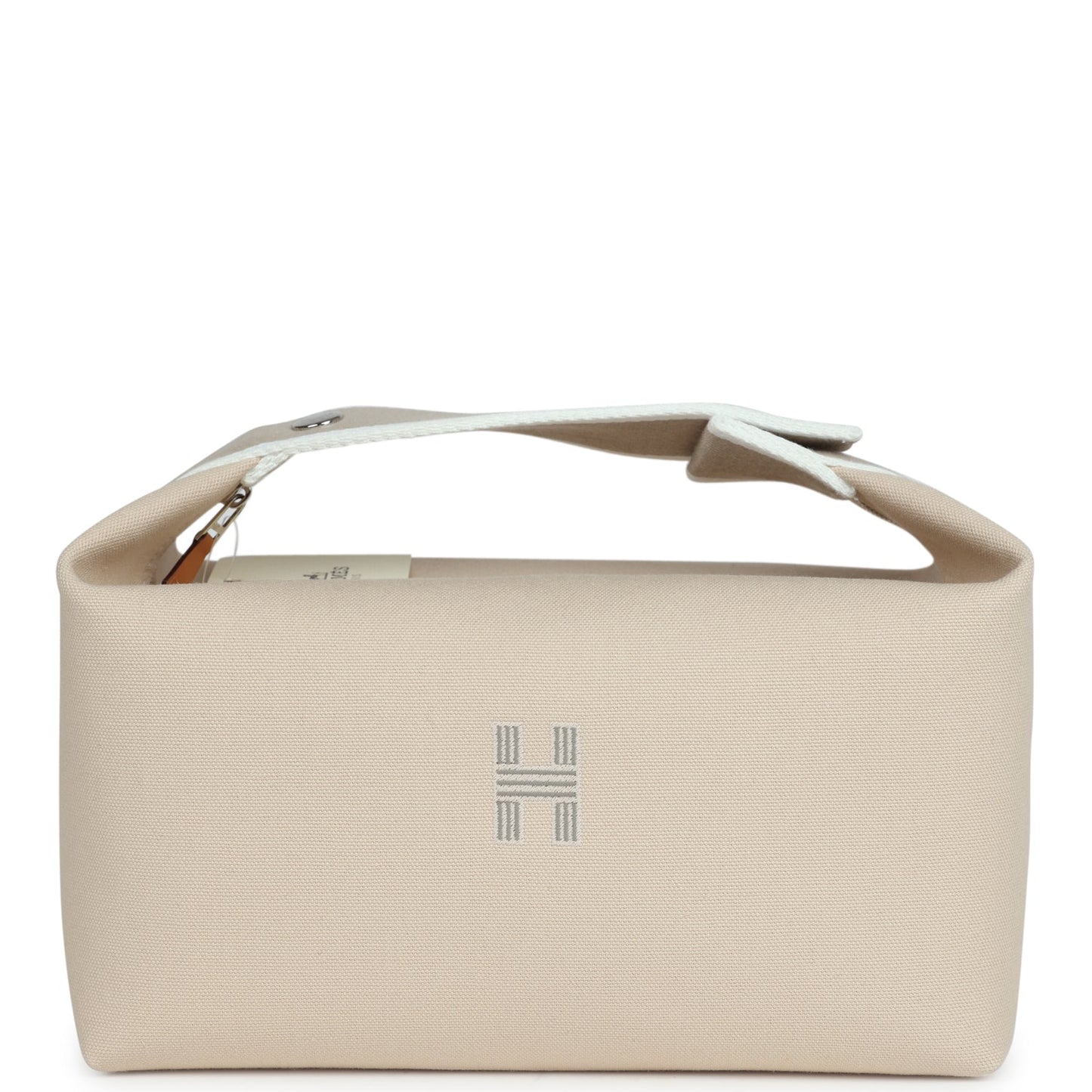 Hermes Bride-A-Brac GM Neutral Toile Canvas Palladium Hardware