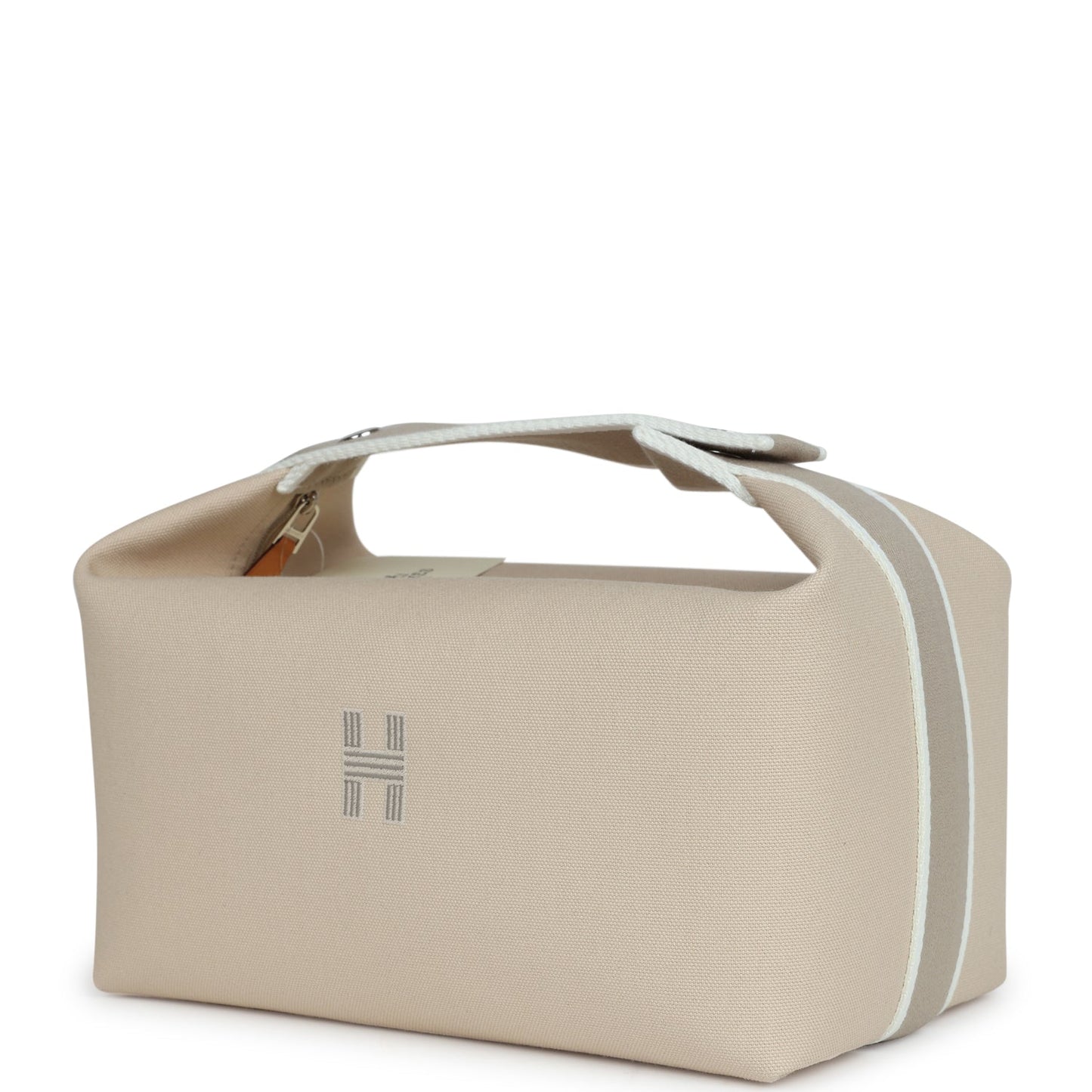 Hermes Bride-A-Brac GM Neutral Toile Canvas Palladium Hardware