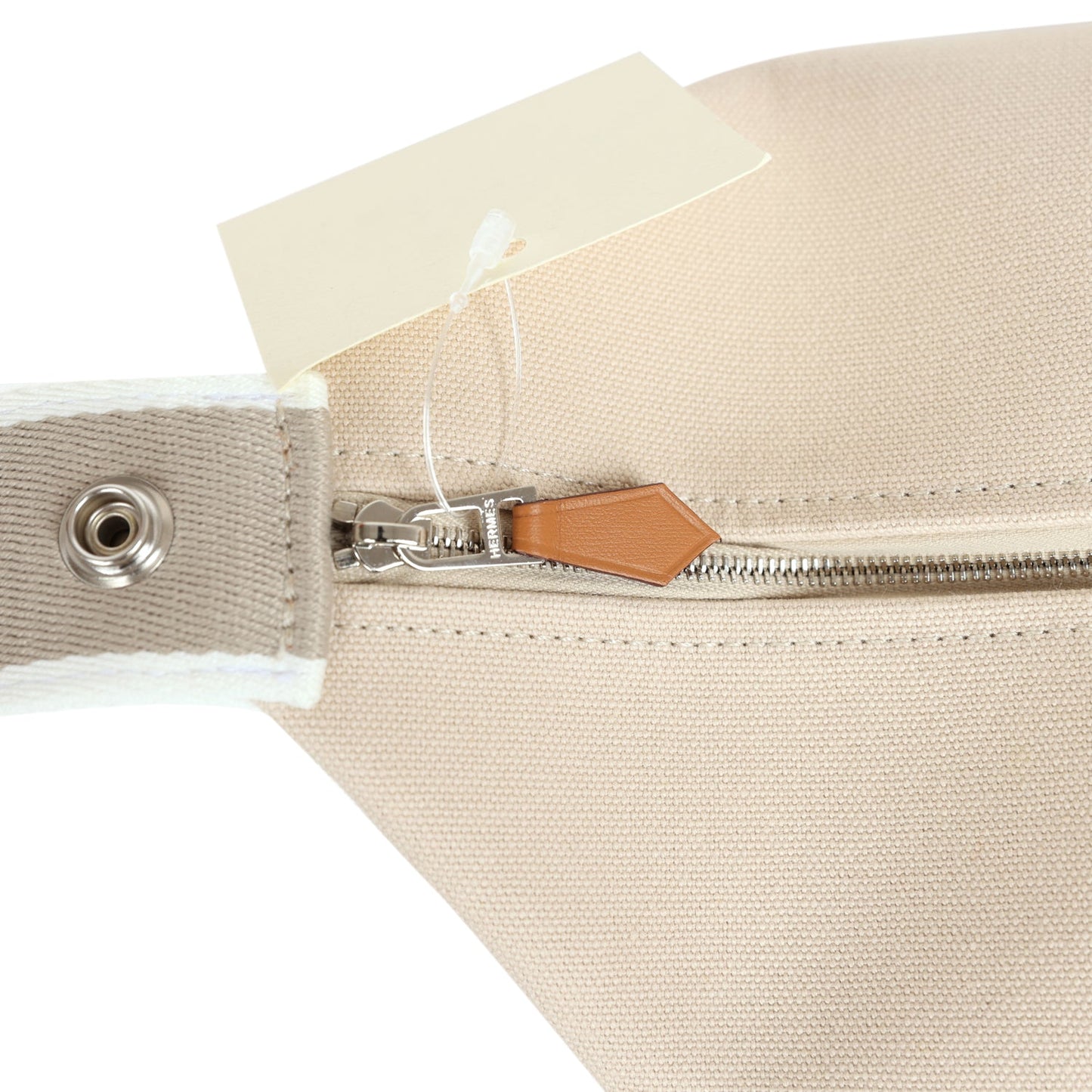 Hermes Bride-A-Brac GM Neutral Toile Canvas Palladium Hardware