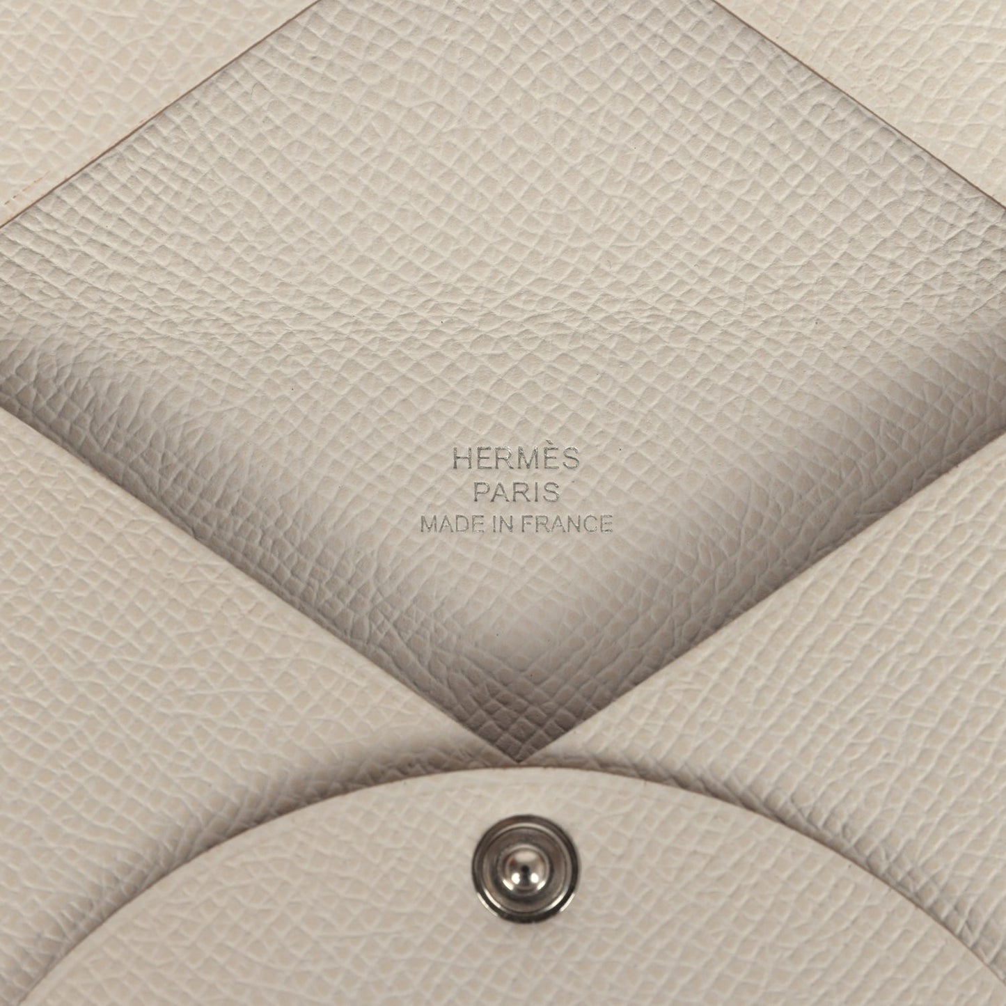 Hermes Calvi Card Holder Gris Pale Epsom Palladium Hardware