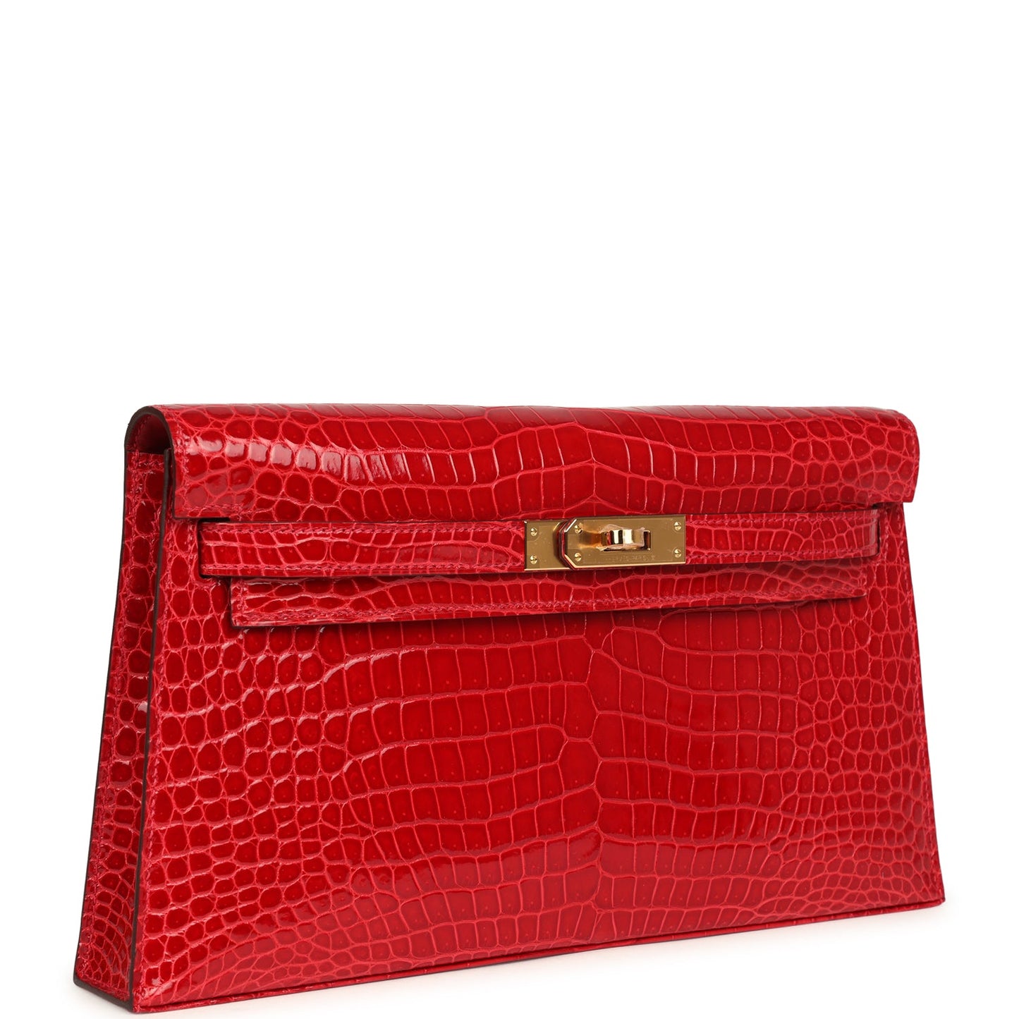 Hermes Kelly Elan Braise Shiny Porosus Crocodile Gold Hardware