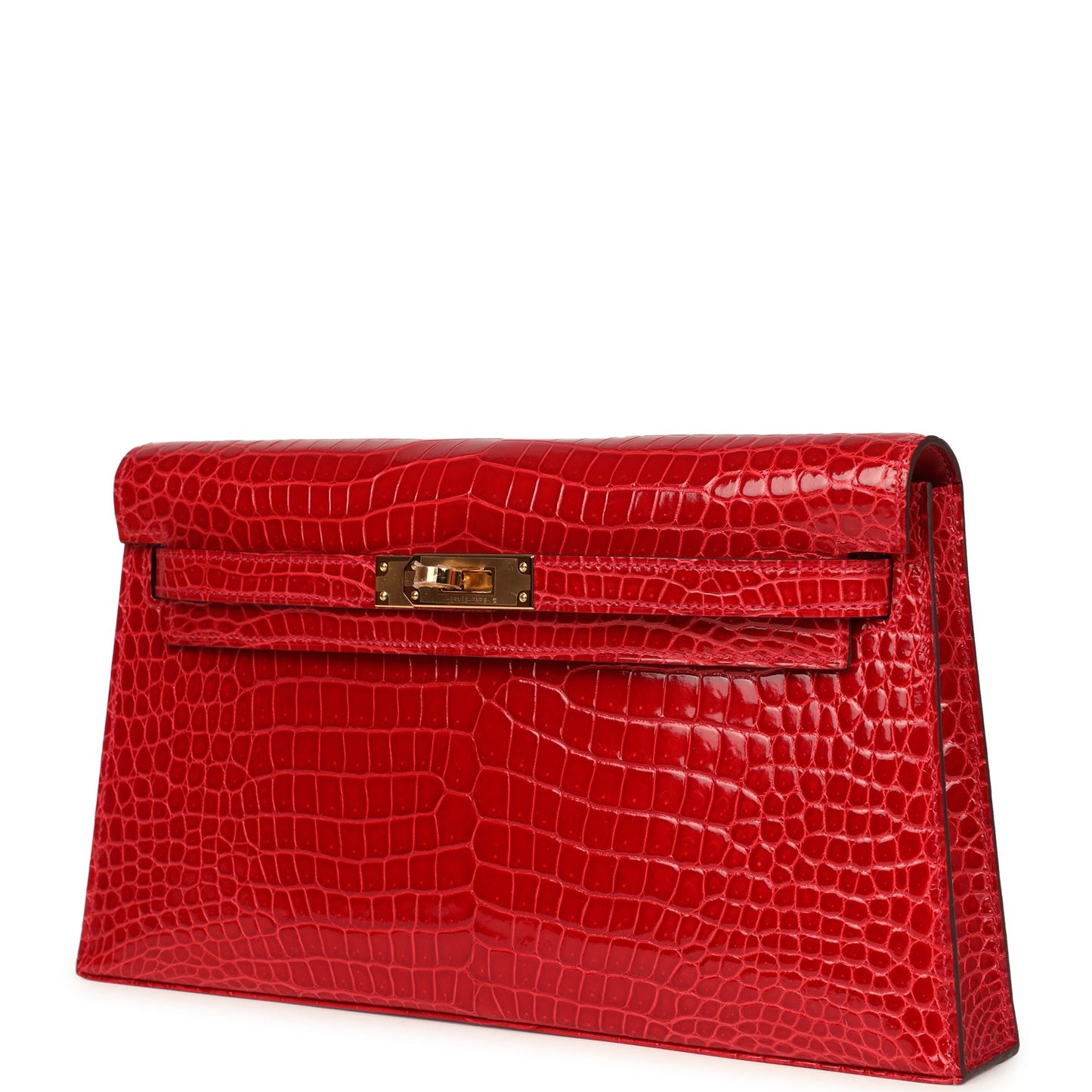 Hermes Kelly Elan Braise Shiny Porosus Crocodile Gold Hardware