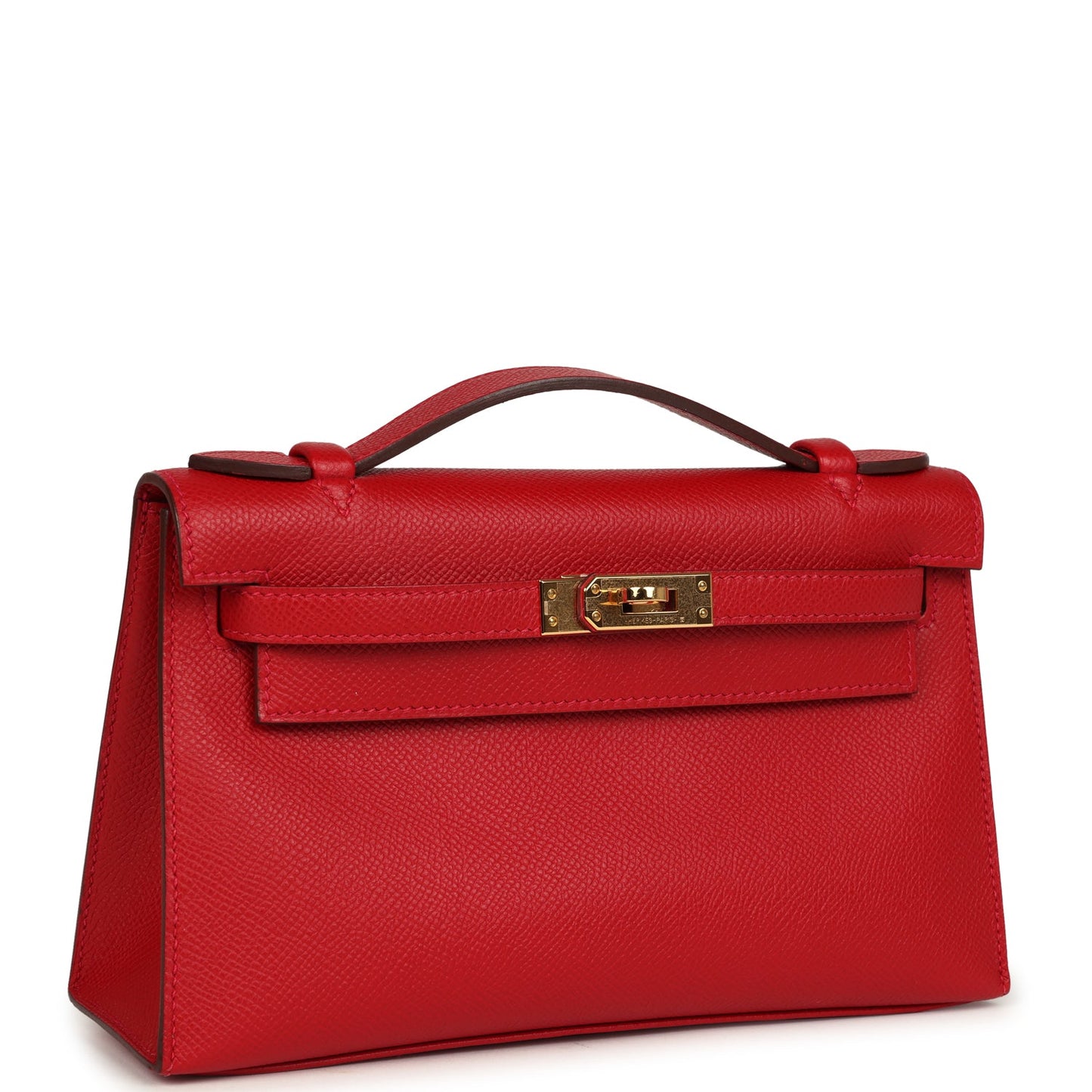 Hermes Kelly Pochette Rouge Casaque Epsom Gold Hardware