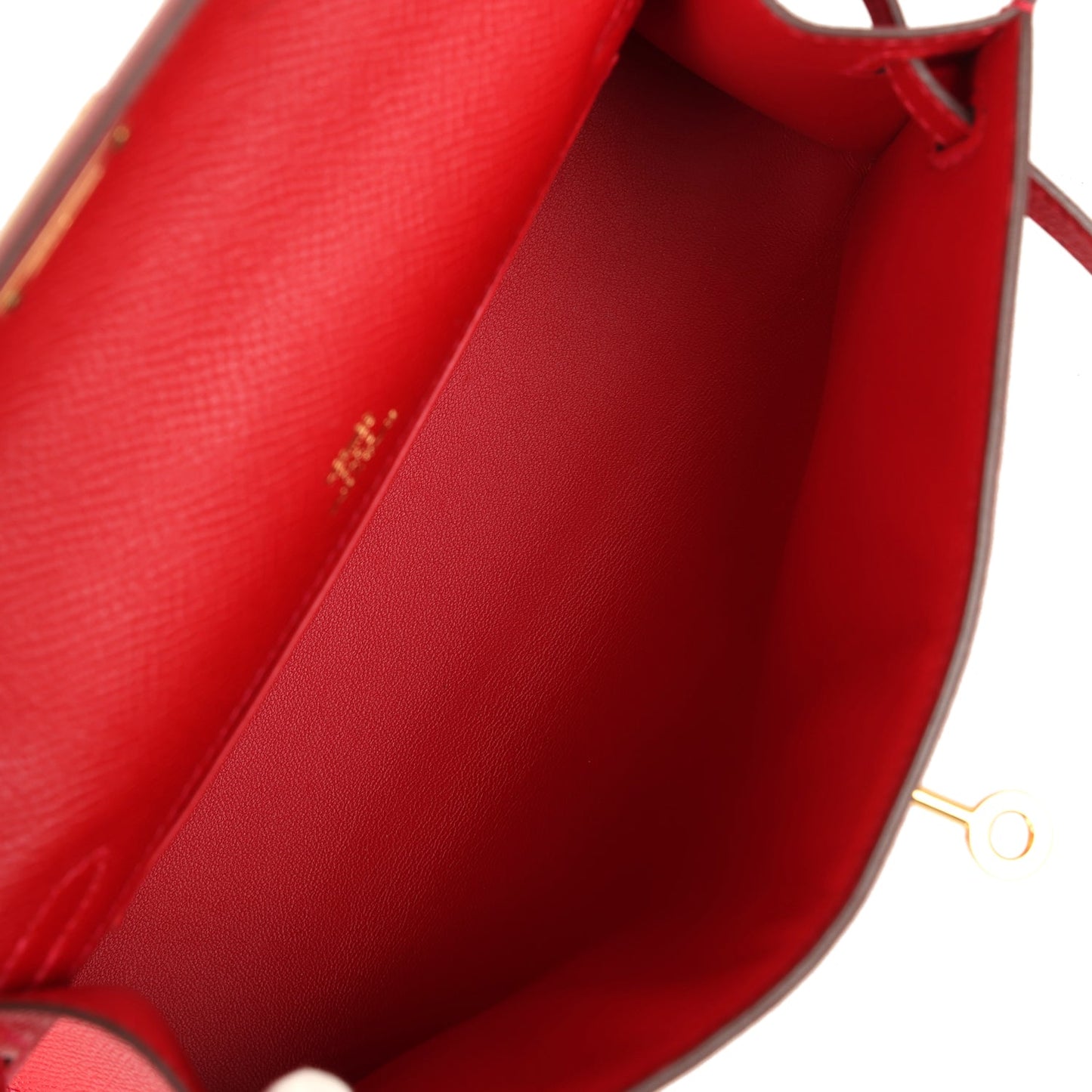 Hermes Kelly Pochette Rouge Casaque Epsom Gold Hardware