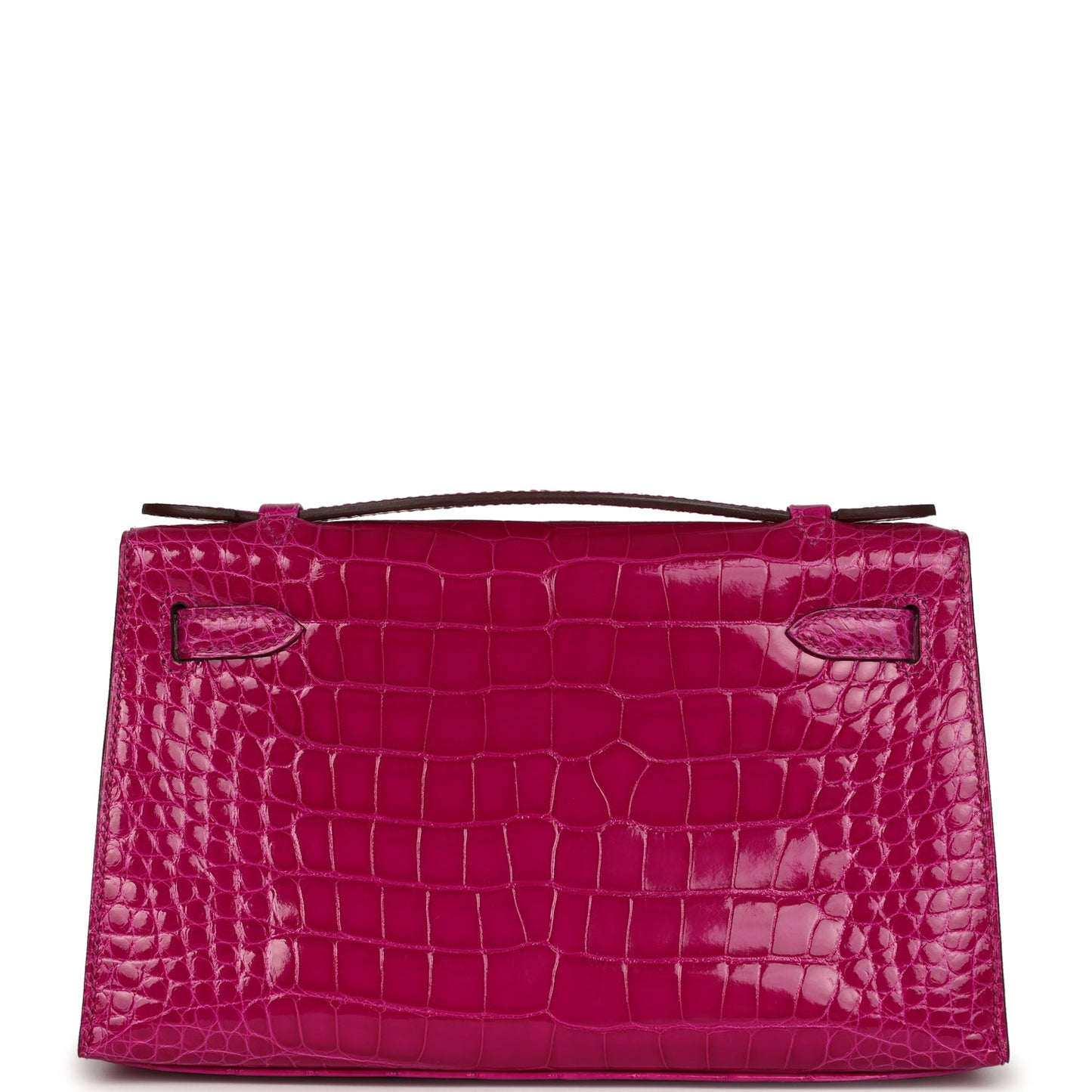 Hermes Kelly Pochette Rose Scheherazade Shiny Alligator Gold Hardware