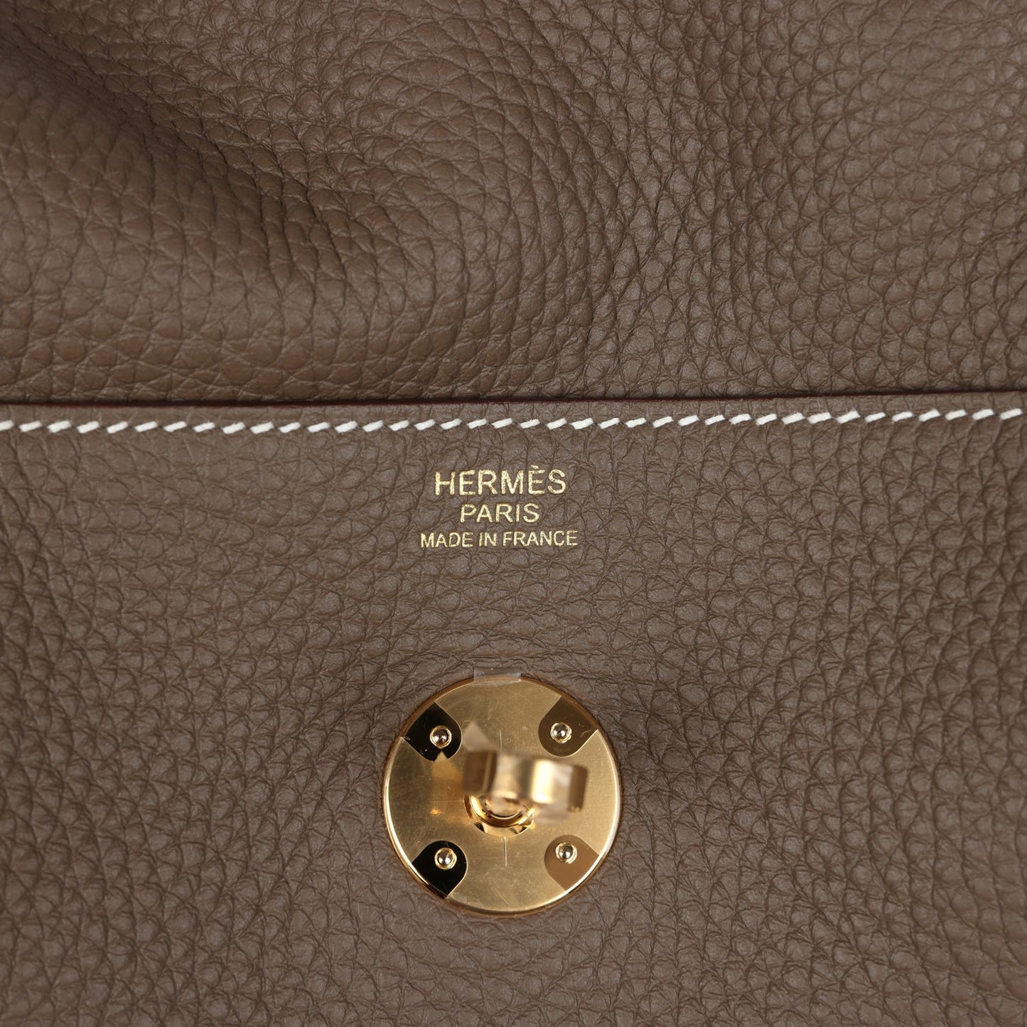 Hermes Lindy 30 Etoupe Clemence Gold Hardware