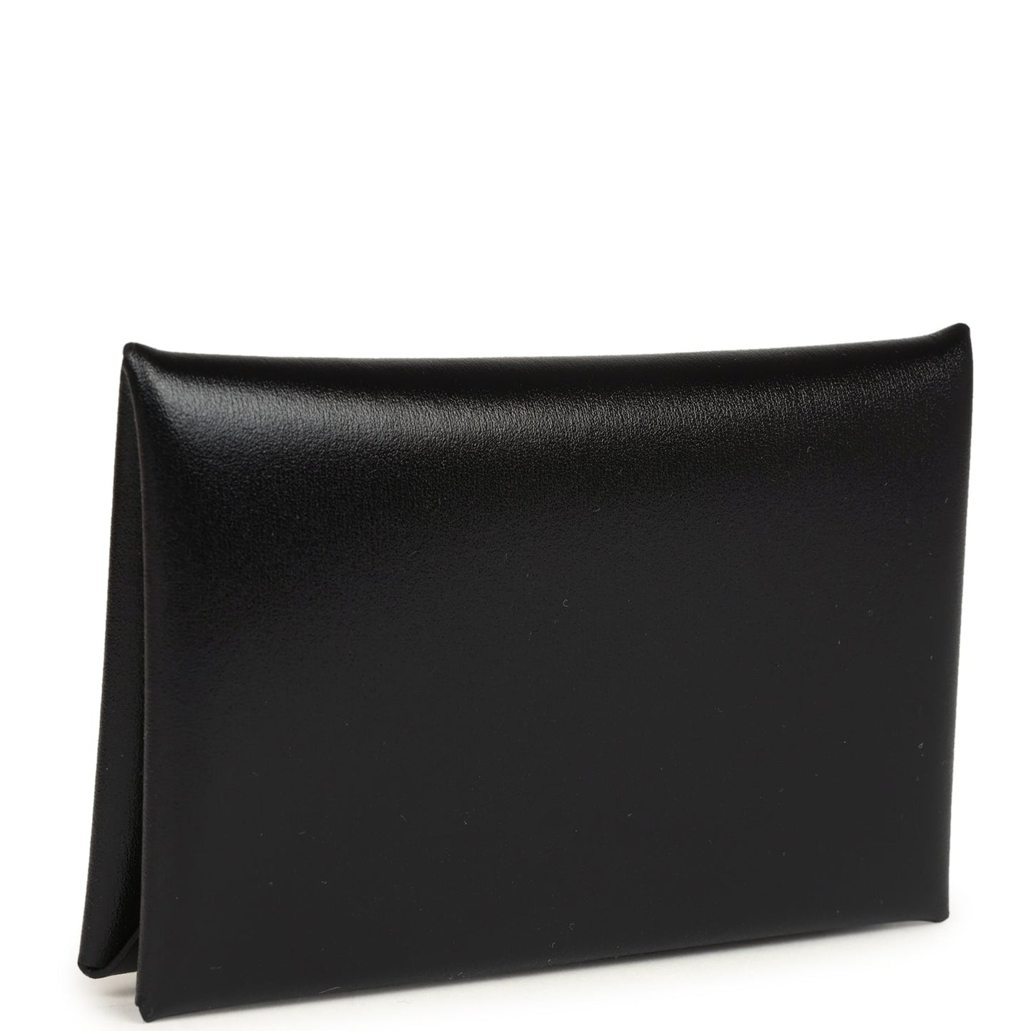 Hermes Calvi Card Holder Black Box Palladium Hardware