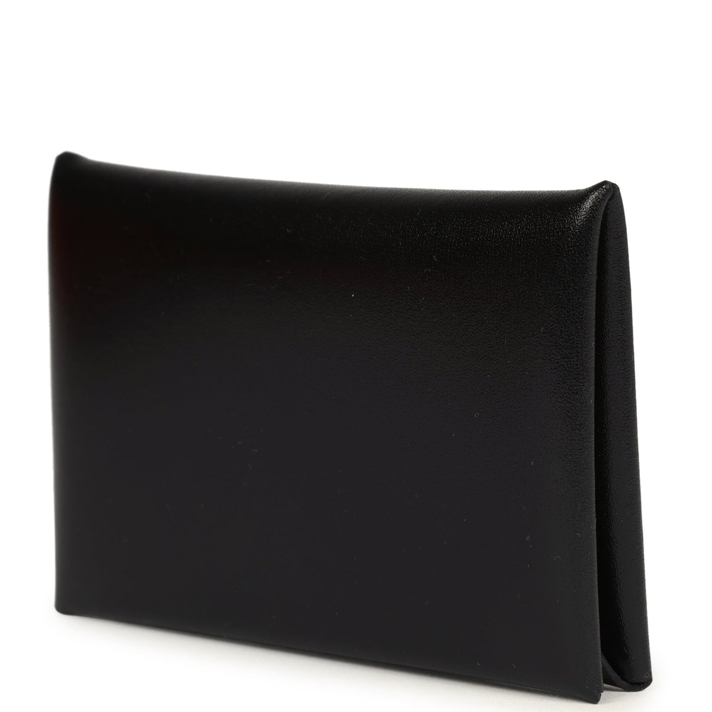 Hermes Calvi Card Holder Black Box Palladium Hardware