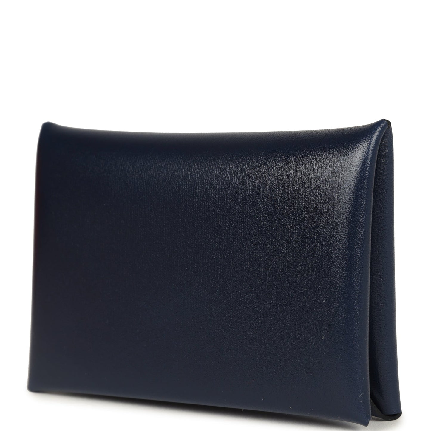 Hermes Calvi Card Holder Bleu Abysse Box Palladium Hardware