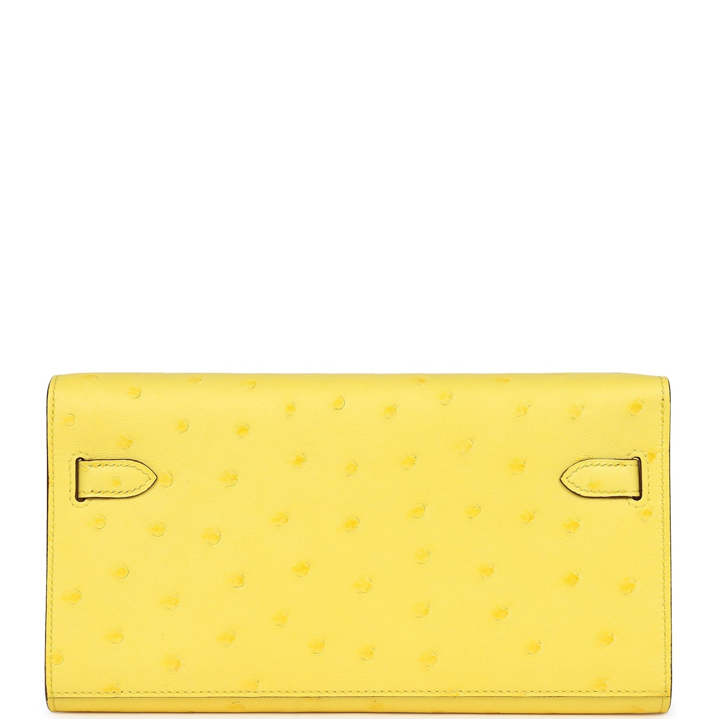 Hermes Kelly To Go Wallet Jaune Citron Ostrich Palladium Hardware