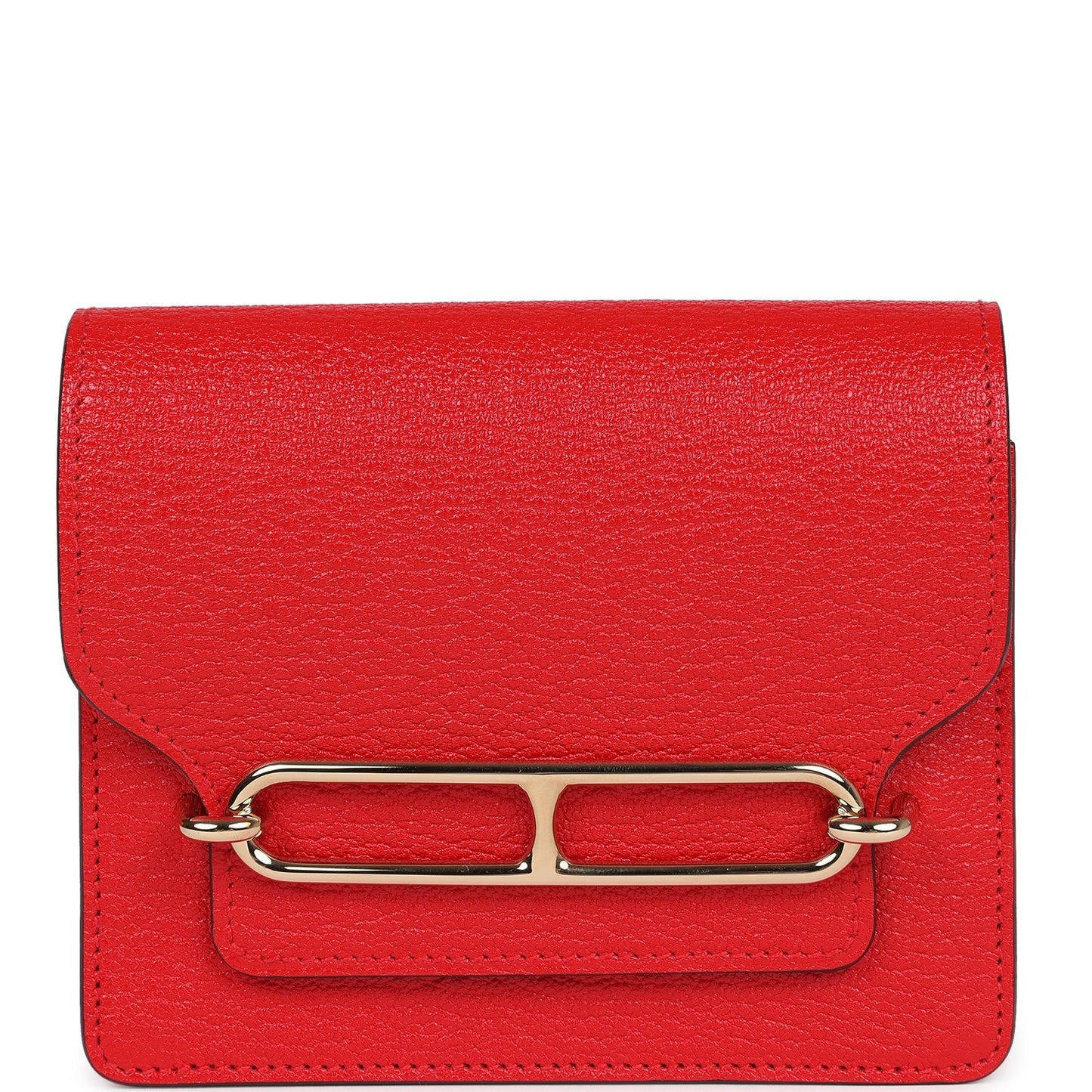 Hermes Roulis Slim Wallet Rouge de Coeur Chevre Gold Hardware