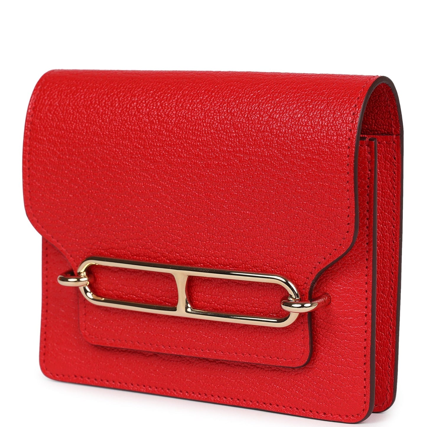 Hermes Roulis Slim Wallet Rouge de Coeur Chevre Gold Hardware