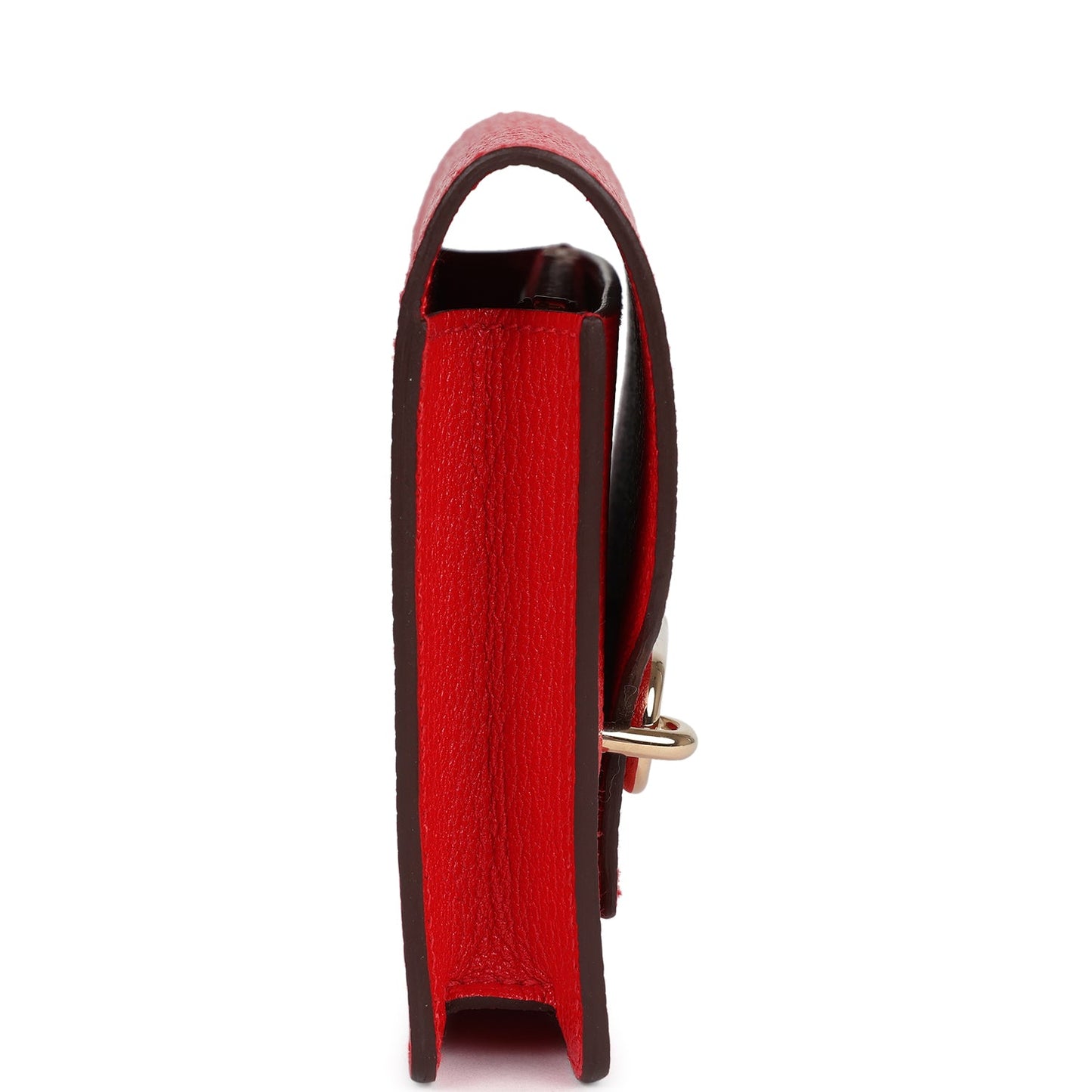 Hermes Roulis Slim Wallet Rouge de Coeur Chevre Gold Hardware