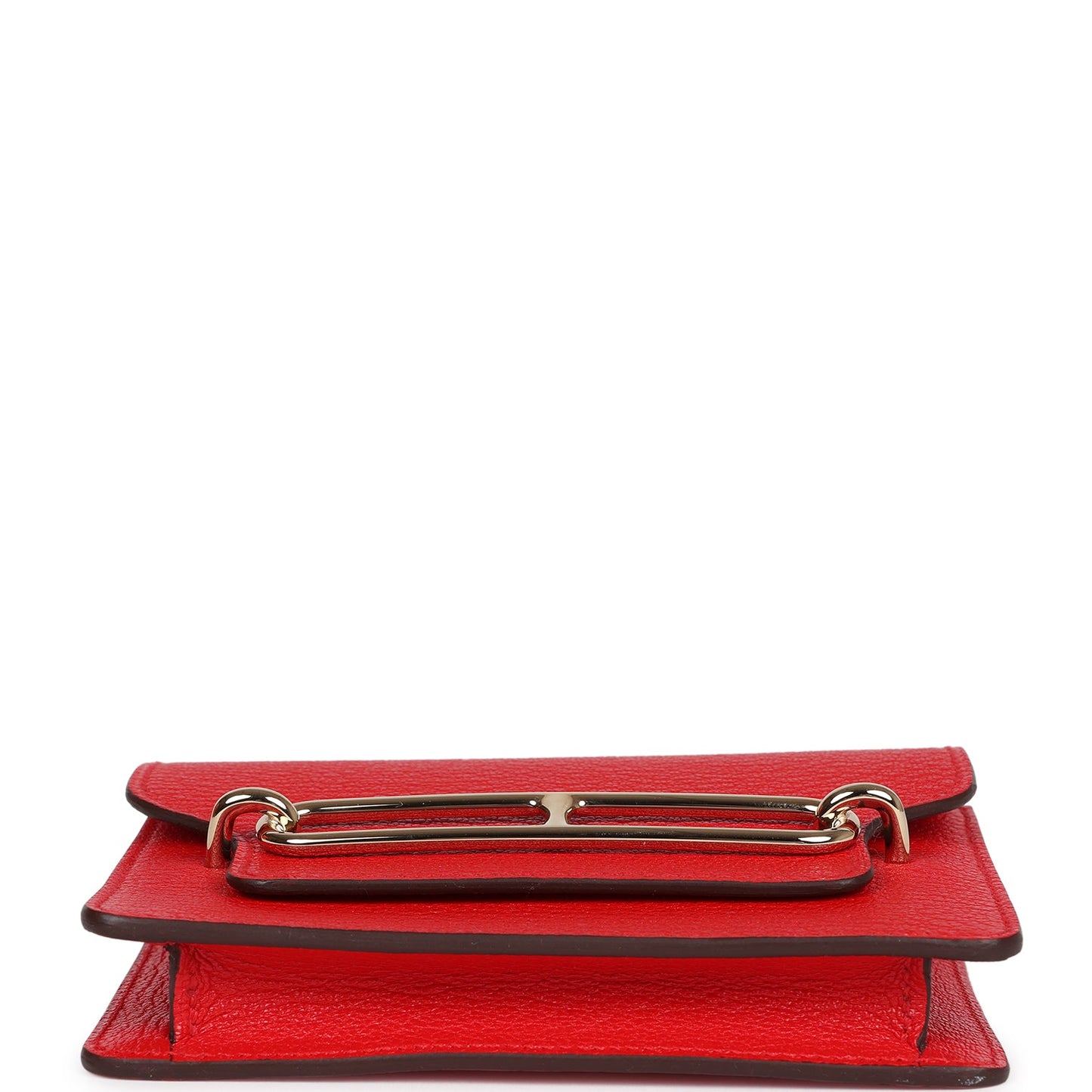 Hermes Roulis Slim Wallet Rouge de Coeur Chevre Gold Hardware