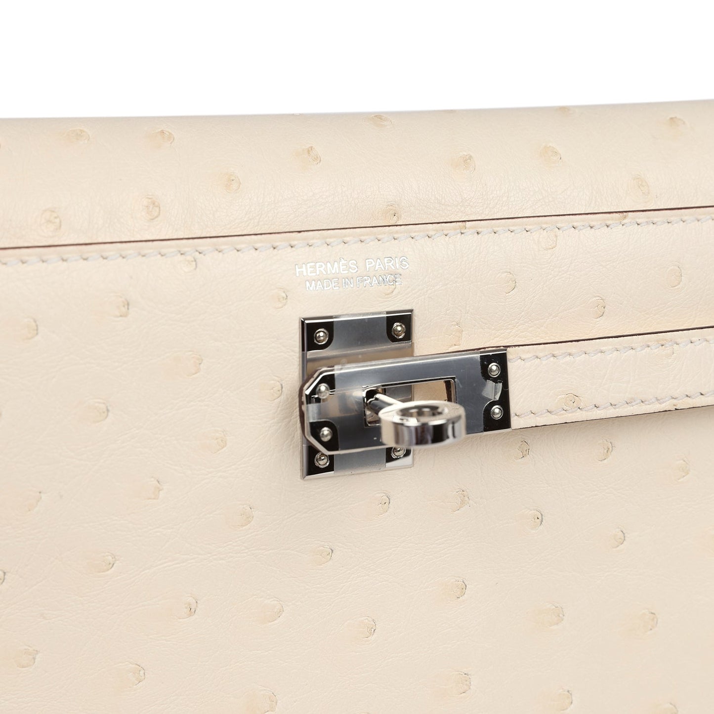 Hermes Kelly Danse Nata Ostrich Palladium Hardware