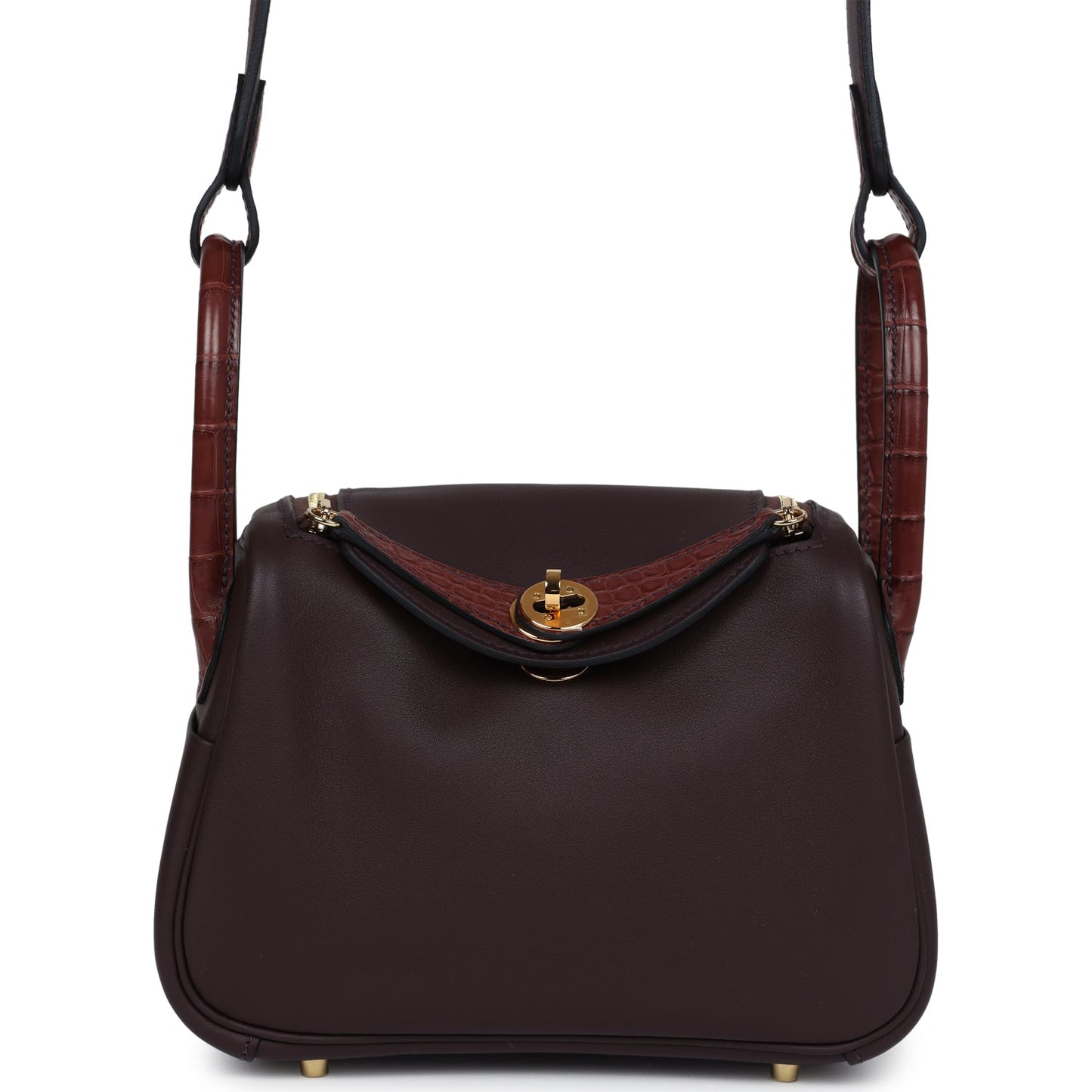 Hermes Mini Lindy Rouge Sellier Swift and Matte Alligator Touch Gold Hardware