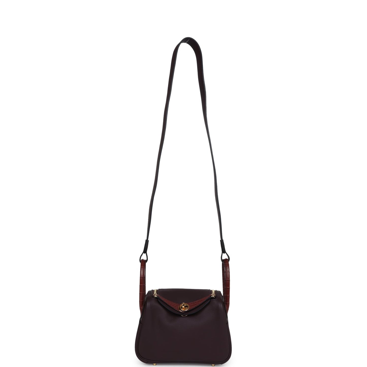 Hermes Mini Lindy Rouge Sellier Swift and Matte Alligator Touch Gold Hardware