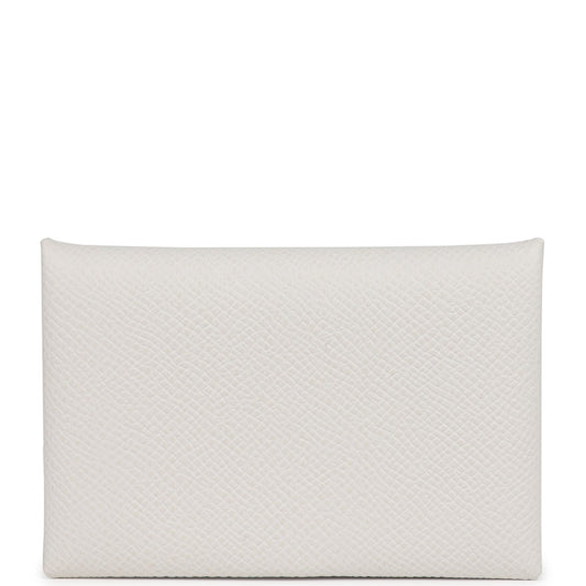 Hermes Calvi Card Holder Gris Perle Epsom Palladium Hardware