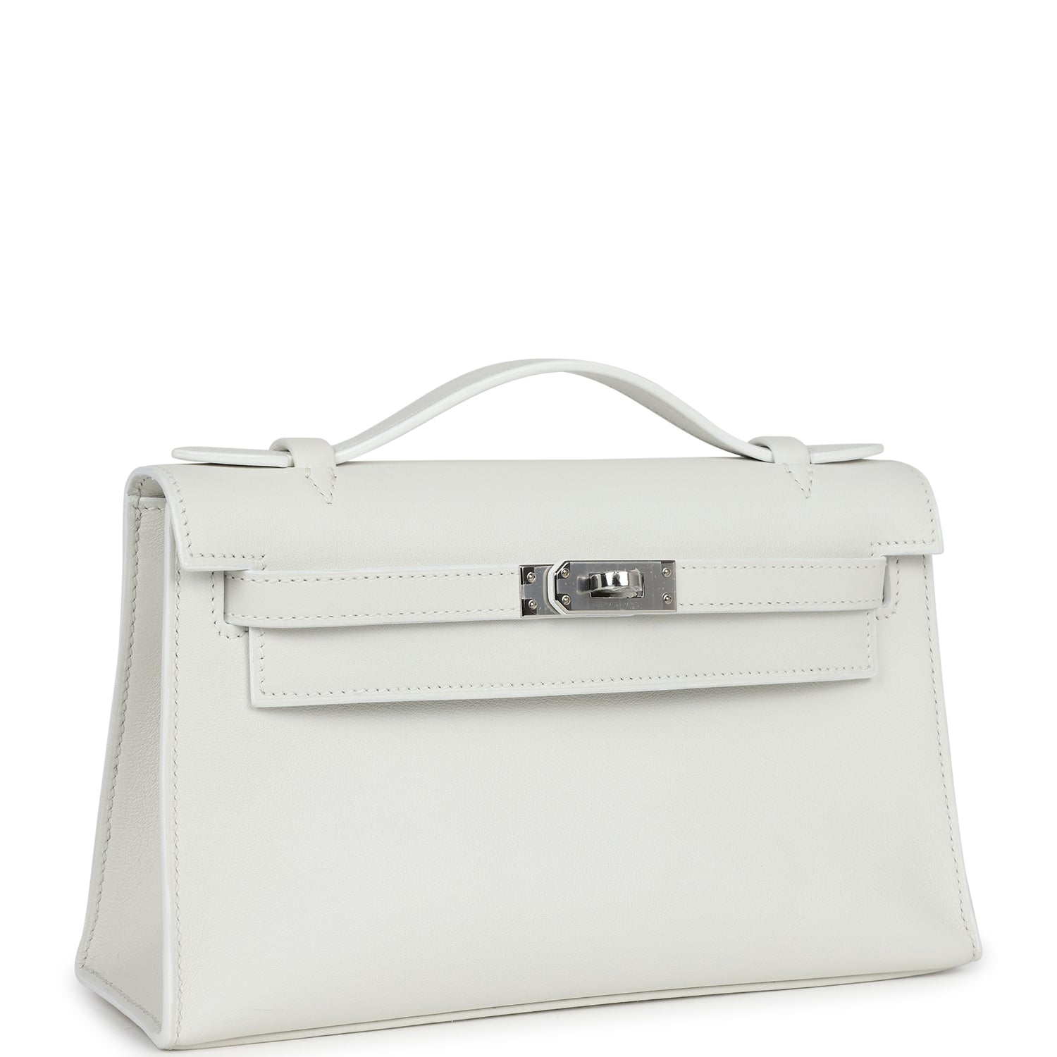 Hermes Kelly Pochette White Swift Palladium Hardware - Bob Flawless Skincare 