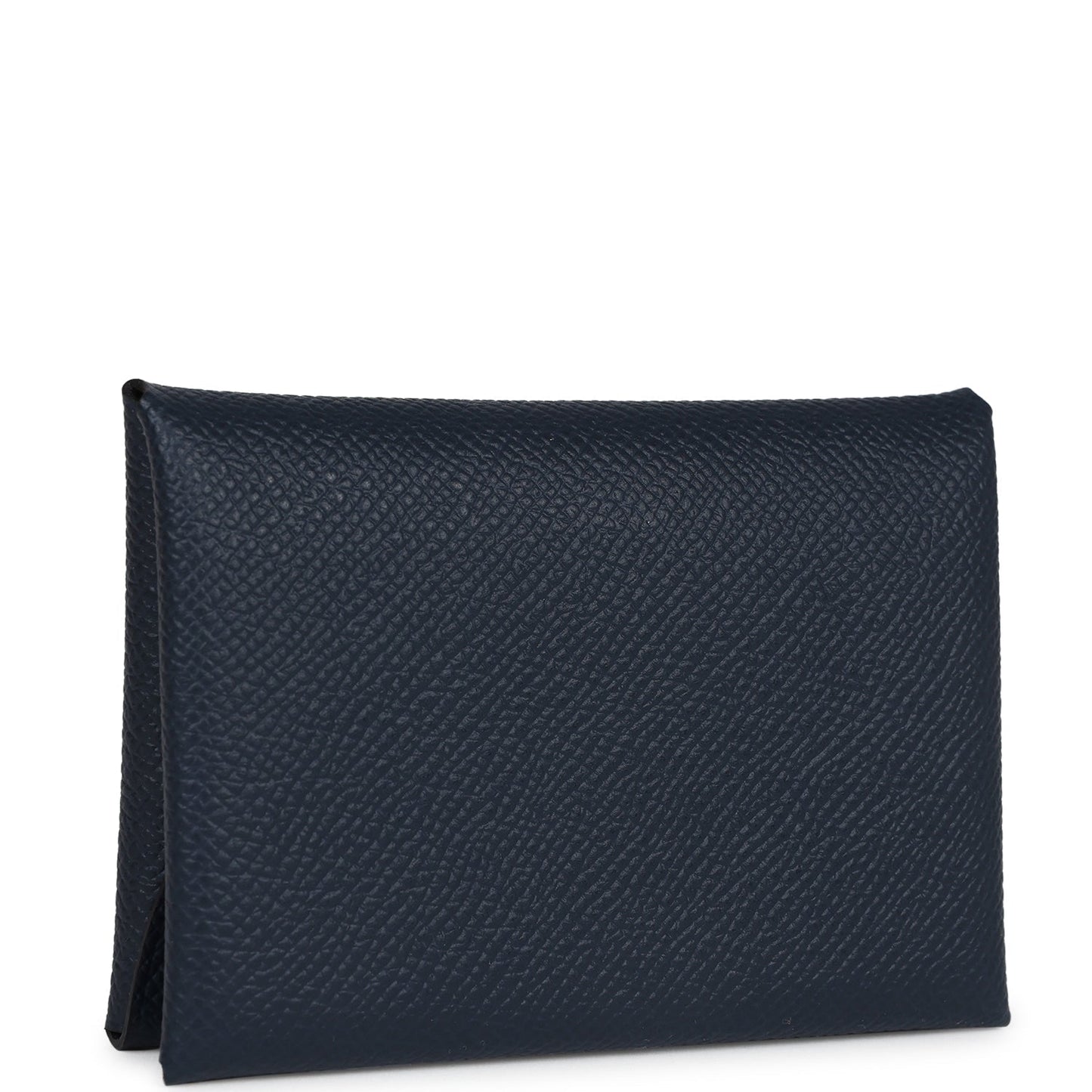 Hermes Calvi Duo Card Holder Bleu Indigo Epsom Palladium Hardware - Bob Flawless Skincare 