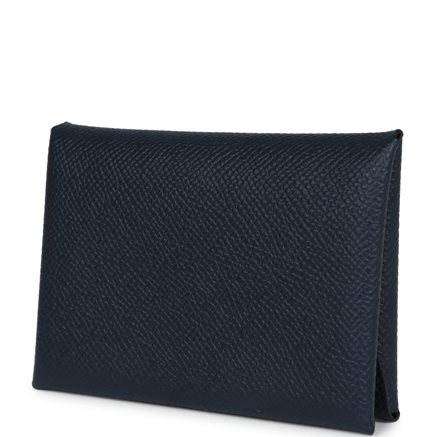 Hermes Calvi Duo Card Holder Bleu Indigo Epsom Palladium Hardware - Bob Flawless Skincare 