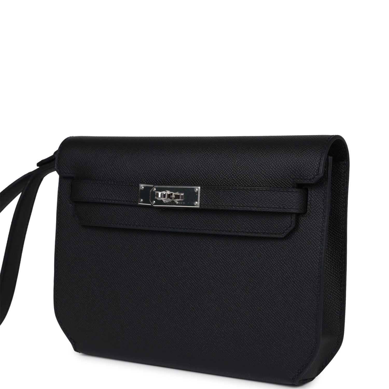 Hermes Kelly Depeches 25 Black Epsom Palladium Hardware - Bob Flawless Skincare 