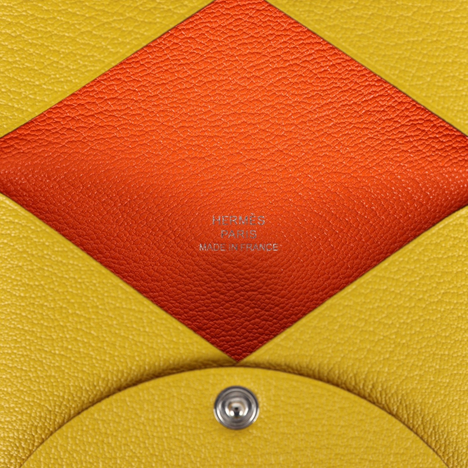 Hermes Calvi Card Holder Cumin Verso Chevre Mysore Palladium Hardware - Bob Flawless Skincare 