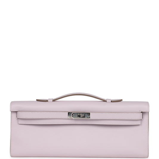 Hermes Kelly Cut Mauve Pale Swift Palladium Hardware - Bob Flawless Skincare 