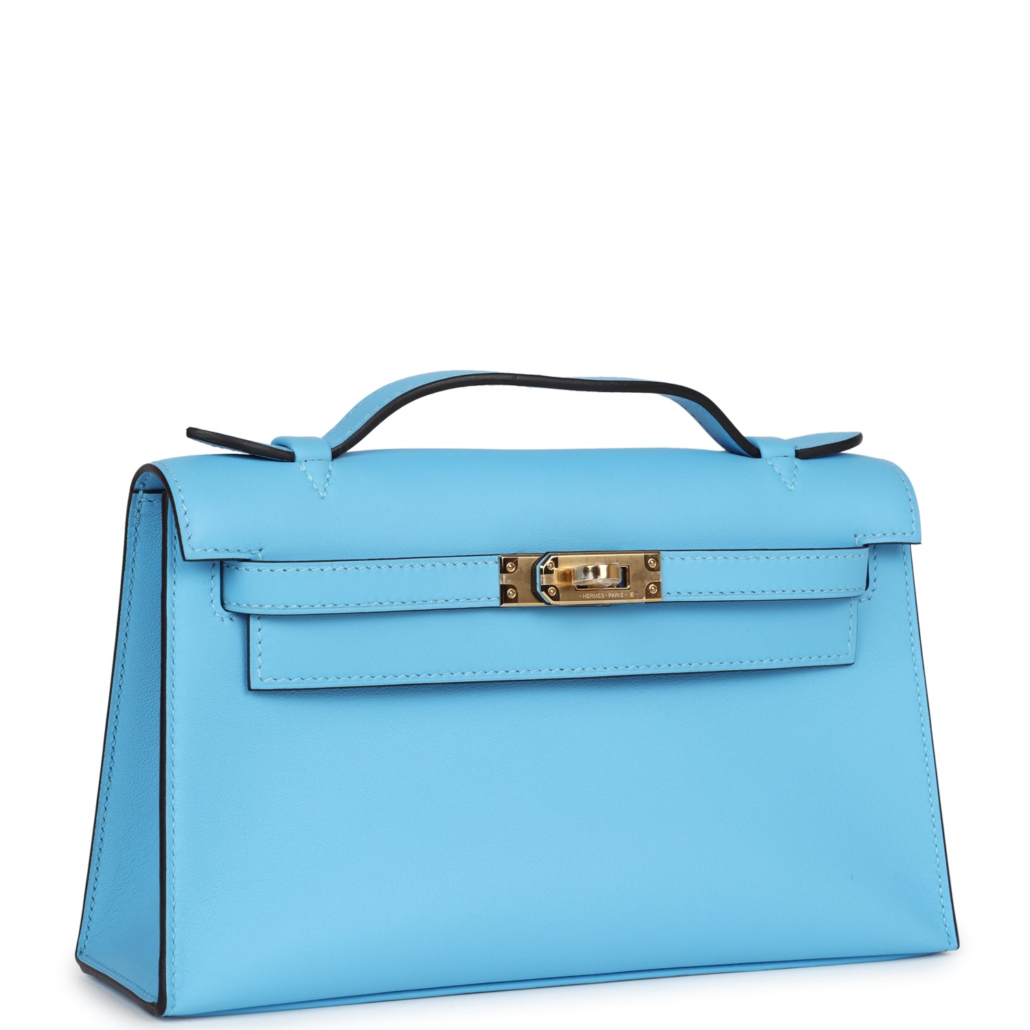 Hermes Kelly Pochette Celeste Swift Gold Hardware - Bob Flawless Skincare 