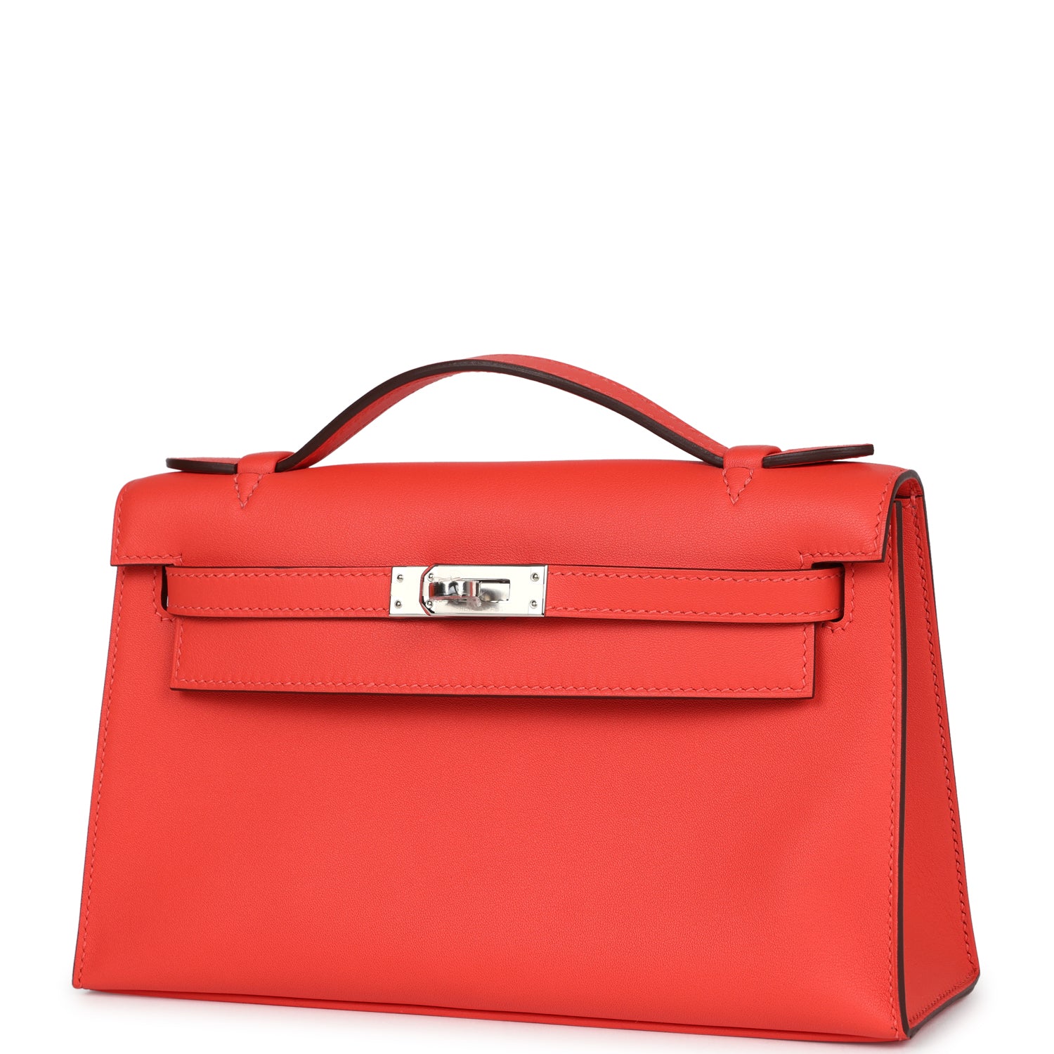 Hermes Kelly Pochette Orange Field Swift Palladium Hardware - Bob Flawless Skincare 