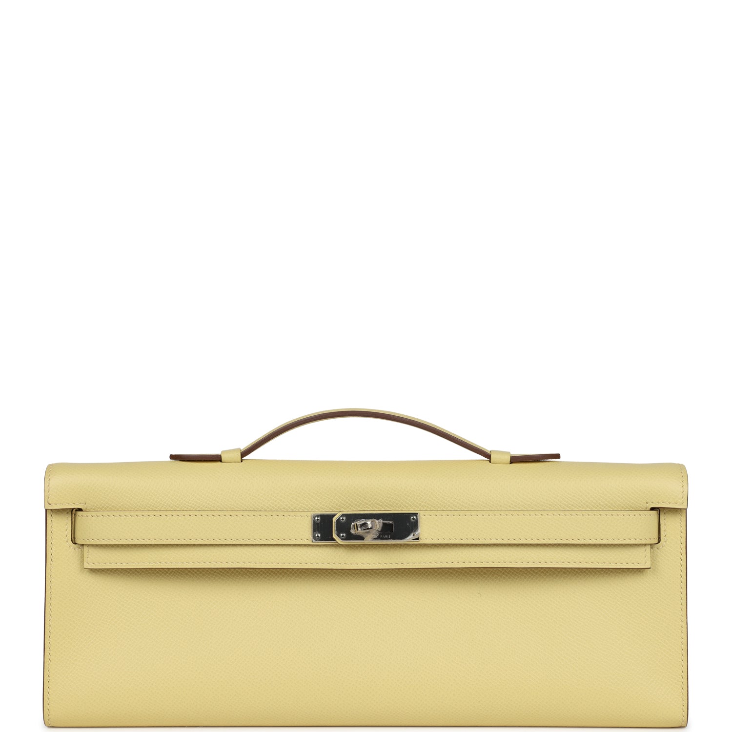 Hermes Kelly Cut Jaune Poussin Epsom Palladium Hardware - Bob Flawless Skincare 