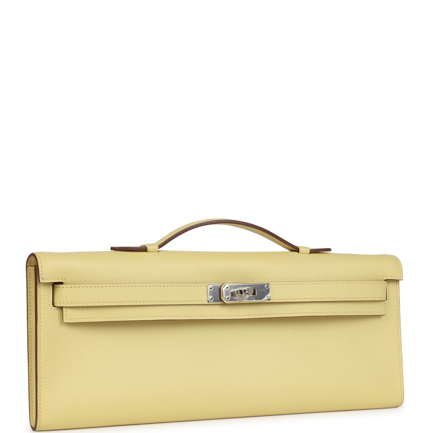 Hermes Kelly Cut Jaune Poussin Epsom Palladium Hardware - Bob Flawless Skincare 