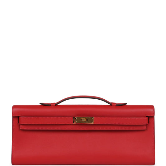 Hermes Kelly Cut Rouge Tomate Swift Gold Hardware - Bob Flawless Skincare 