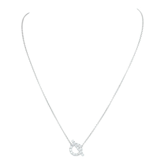 Hermes 18k White Gold San Coloris Diamond Finesse Pendant Necklace