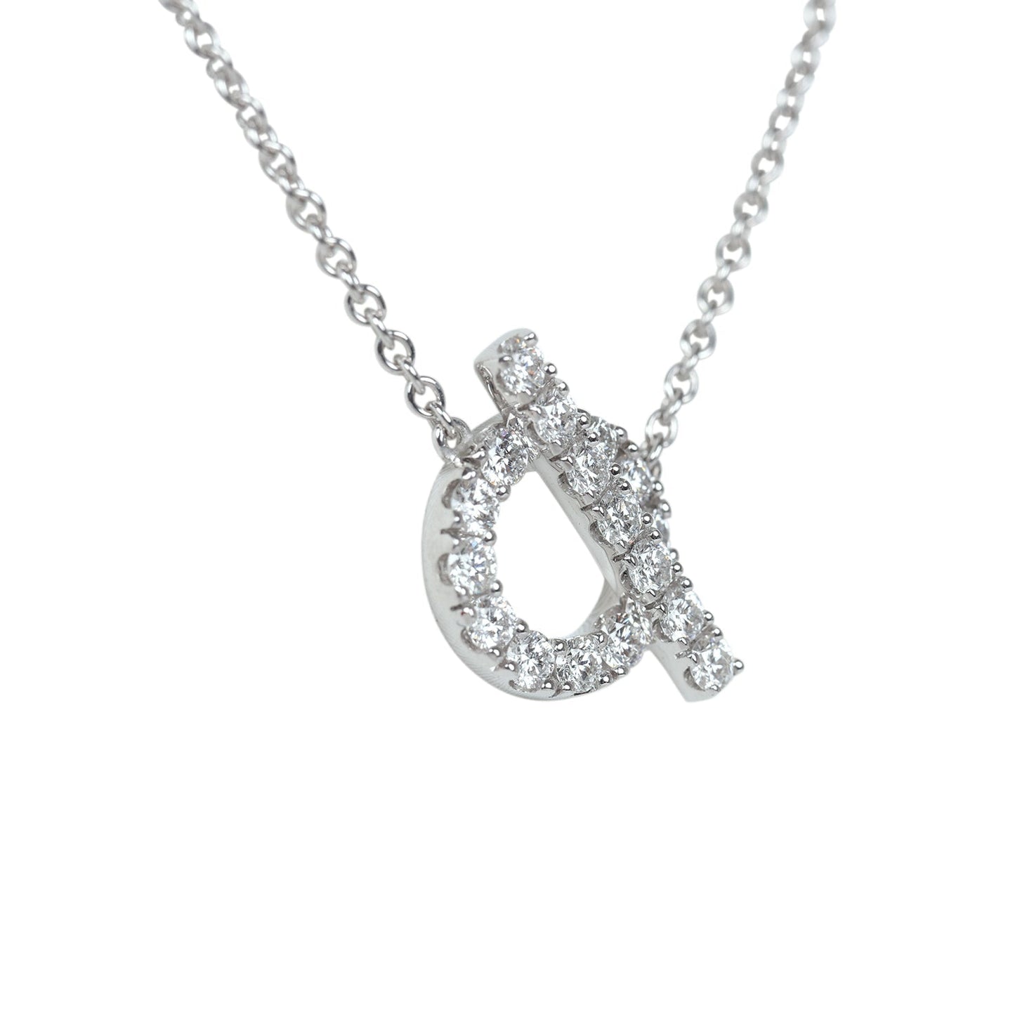 Hermes 18k White Gold San Coloris Diamond Finesse Pendant Necklace