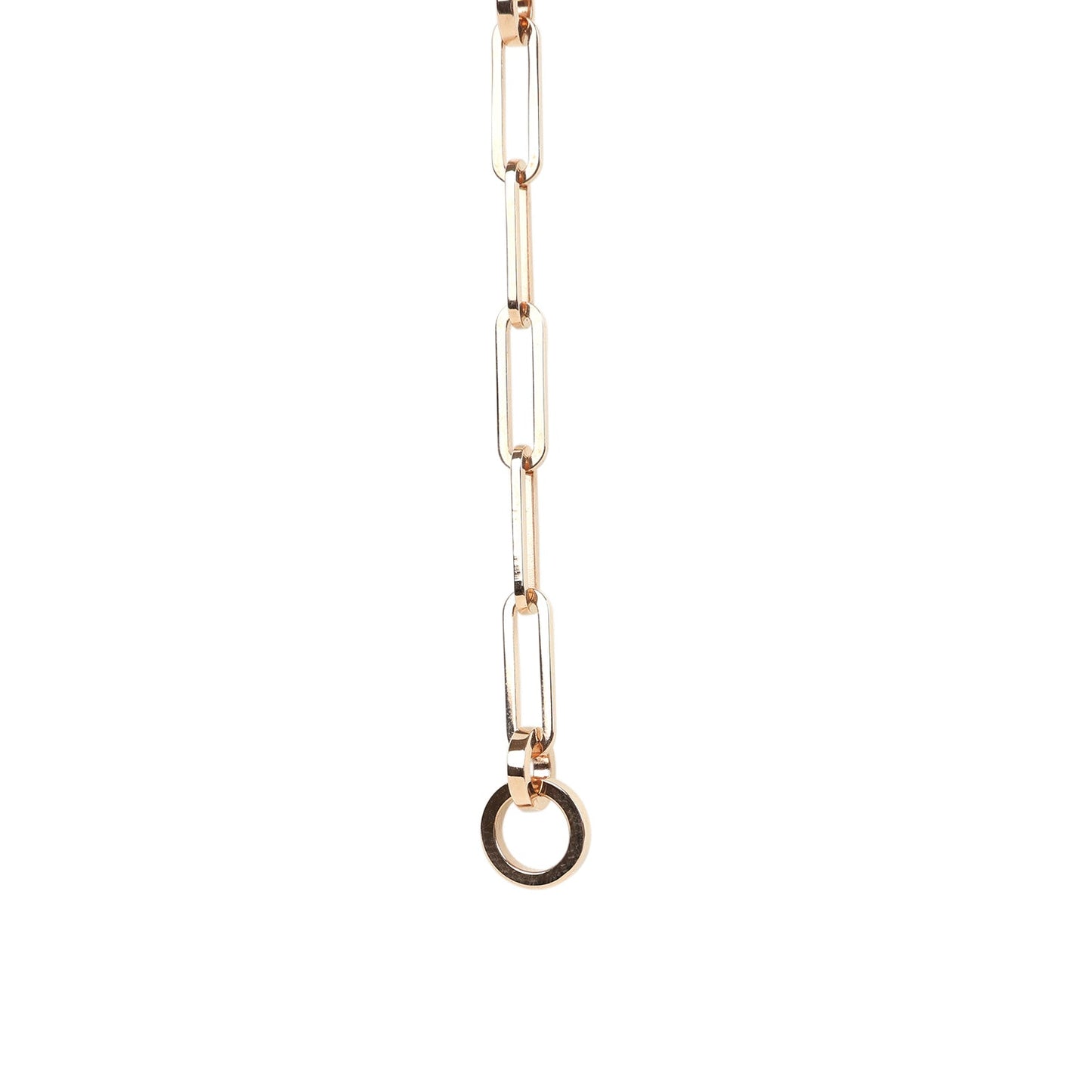 Hermes Kelly Chaine Lariat Necklace PM Diamonds 18K Rose Gold Hardware