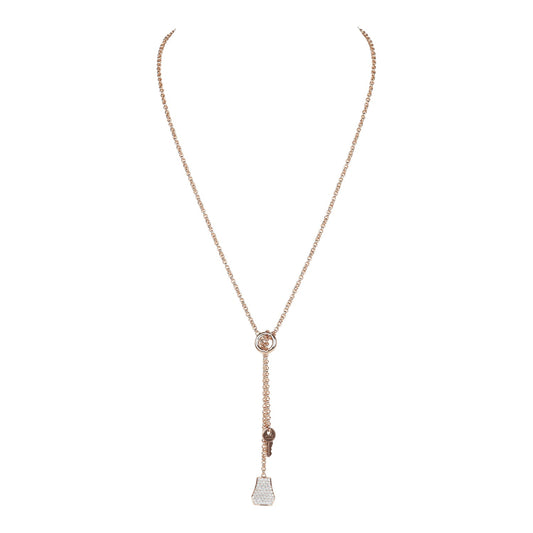 Hermes Kelly Clochette Necklace PM Diamonds 18K Rose Gold Hardware