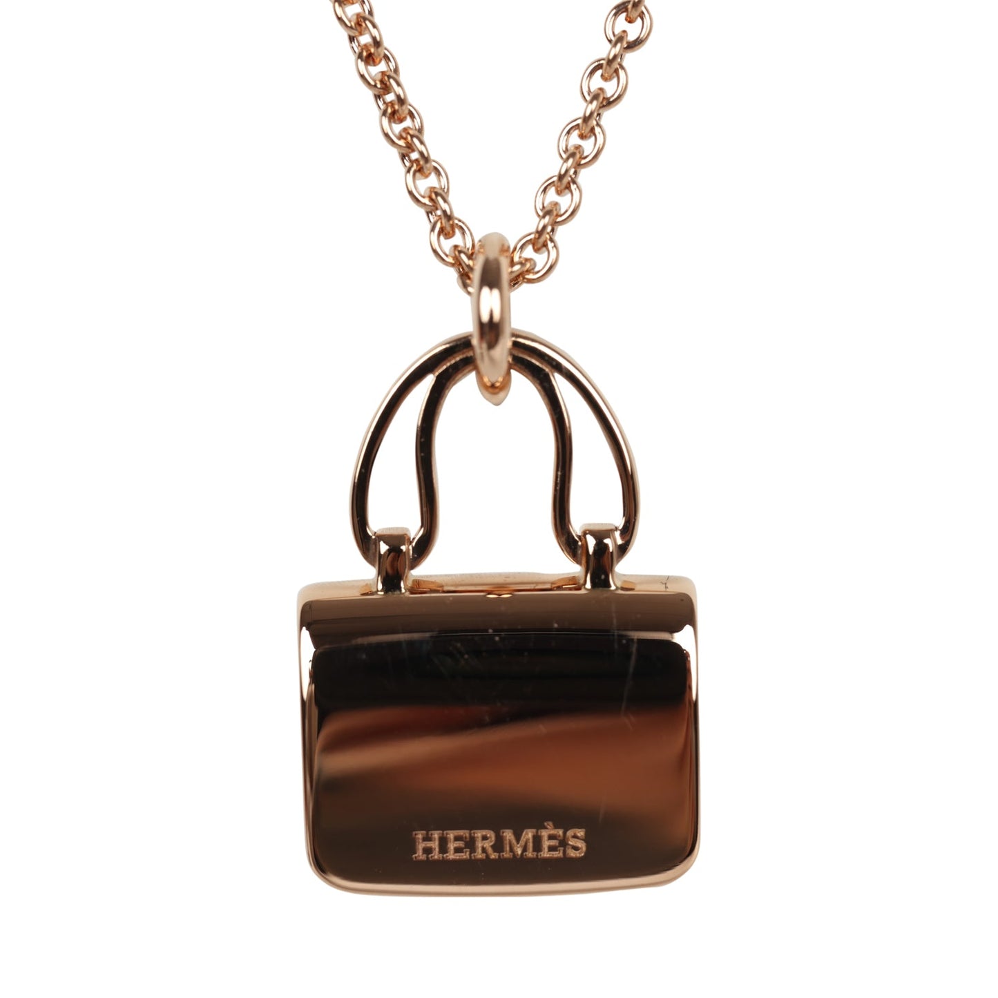 Hermes Amulettes Constance Pendant Necklace 18K Rose Gold & Diamonds Rose Gold Hardware